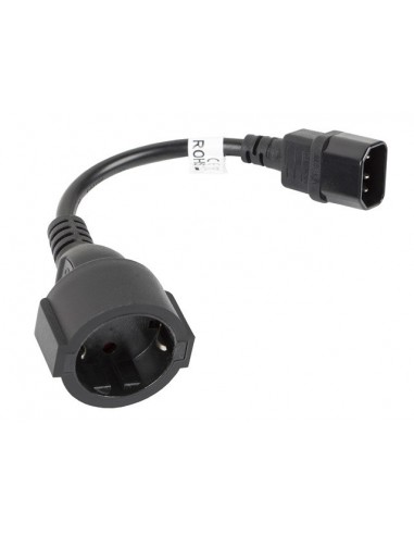Cable lanberg adaptador iec 320 c14 - schuko cee7 hembra 20cm