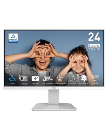 Monitor msi 23.8 pulgadas ips mp2412w fhd 100h hdmi dp blanco