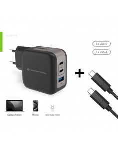 Cargador de pared conceptronic althea17b 67w 2x usb tipo c 1x usb tipo a