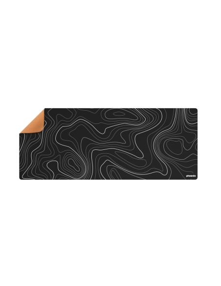 Alfombrilla phoenix stratos para ratón escritorio negra 90 x 40 cm con base de corcho y superficie cuero pu