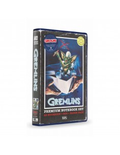 Set papeleria vhs sd toys gremlins libreta chapas y boligrafo