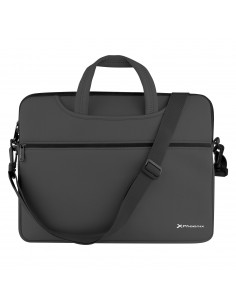 Funda maletin neopreno phoenix para portátil o tablet hasta 14 pulgadas interior terciopelo negro