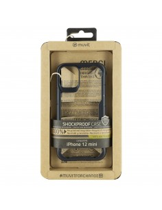 Funda muvit shockproof 2m para apple iphone 12 mini transparente - negra