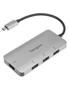 Adaptador targus usb - c a 4xusb 3.0 plata
