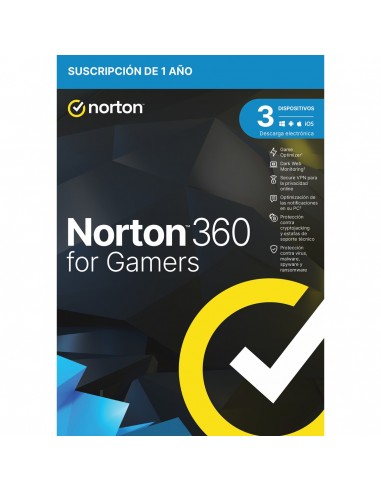 Antivirus norton 360 for gamers 50gb espaÃ±ol 1 usuario 3 dispositivos 1 aÃ±o caja generic rsp mm gum
