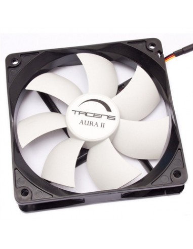 Ventilador auxiliar tacens aura ii 12cm ultrasilencioso color negro y blanco