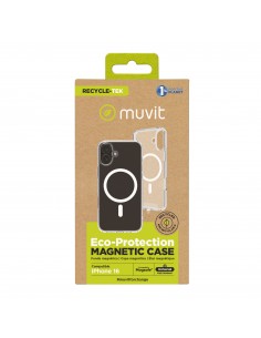 Funda muvit recycletek magsafe para apple iphone 16 transparente
