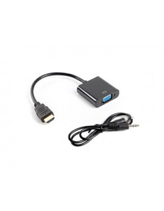 Adaptador lanberg hdmi macho - vga hembra + minijack 3.5mm hembra 20cm