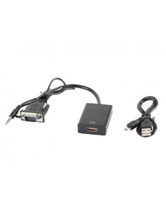 Adaptador lanberg vga macho+audio 3.5mm jack - hdmi hembra
