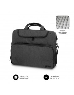 Maletin subblim air padding para portatil 13.3 pulgadas - 14 pulgadas dark grey