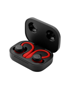 Auriculares deportivos spartan bluetooth 5.3 manos libres accesorios intercambiables detalles en rojo
