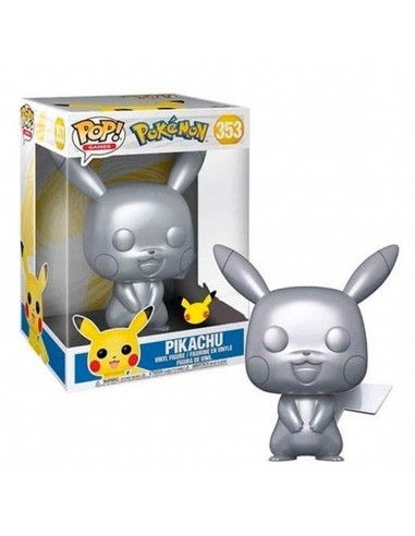 Funko pop jumbo pokemon s6 pikachu plateado efecto metalico 10 pulgadas edicion especial exclusivo 59873