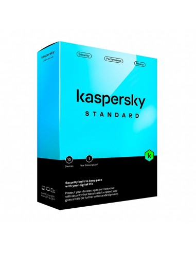 Antivirus kaspersky standard 10 dispositivos 1 aÃ±o en caja