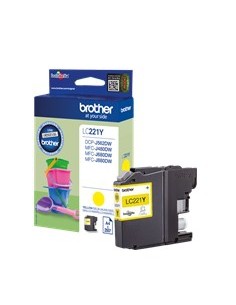 Cartucho tinta brother lc221y amarillo 260 paginas dcpj562dw - mfcj480dw - mfcj680dw