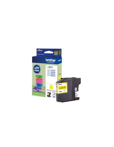 Cartucho tinta brother lc221y amarillo 260 paginas dcpj562dw - mfcj480dw - mfcj680dw