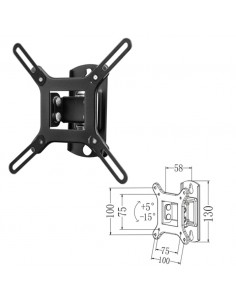Soporte inclinable de pared phoenix para tv - monitor hasta 42 pulgadas inclinacion 15Âº vesa 200x200 hasta 20kg negro