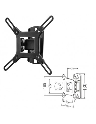 Soporte inclinable de pared phoenix para tv - monitor hasta 42 pulgadas inclinacion 15Âº vesa 200x200 hasta 20kg negro