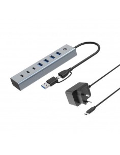 Hub usb 3.0 conceptronic hubbies20gp 7 puertos usb - c a 3xusb - c 4xusb - a con alimentador