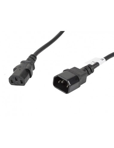 Cable alargador lanberg alimentacion cpu iec320 c13 h - iec320 c14 m vde 5m