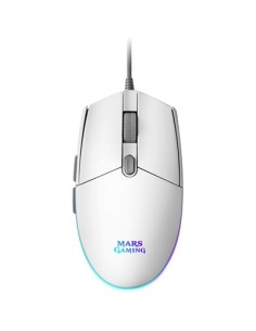 Mouse raton mars gaming mmgw optico usb 6 botones 3200ppp rgb blanco