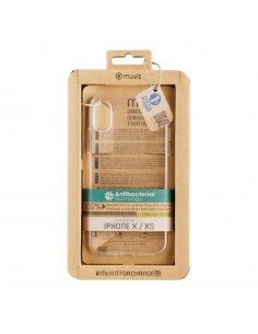 Funda muvit recycletek antibacteriana para apple iphone x - xs transparente