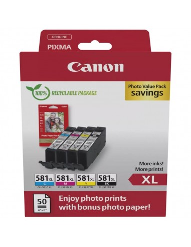 Multipack canon cli - 581xl bk - c - m - y + papel fotografico