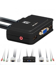 Conmutador kvm leven one kvm - 0223 vga usb para 2 cpu