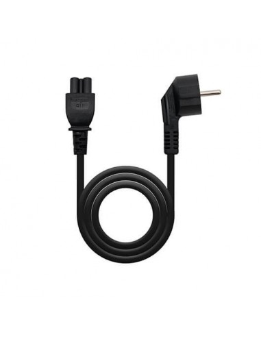 Cable alimentacion tipo trebol 1.5m nanocable negro corriente - acodado - schuko c5 - awg18