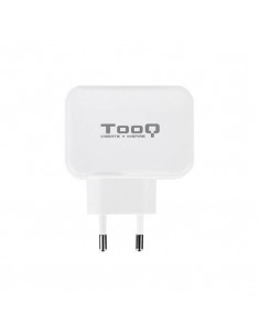 Cargador de pared doble tooq usb tipo c 3a - usb tipo a 2.4a - 27w - blanco