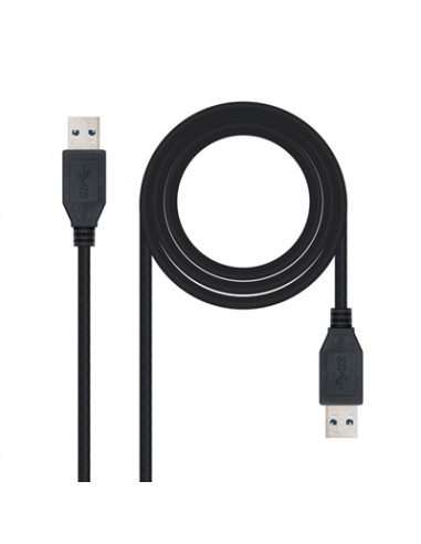 Cable usb 3.0 tipo a nanocable 1m - macho - macho - negro