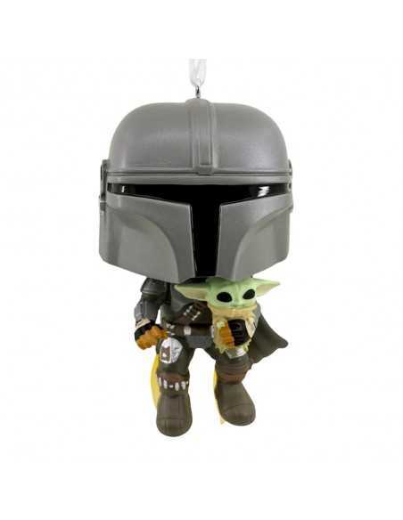 Adorno de navidad funko star wars mandaloriano & grogu figura de resina