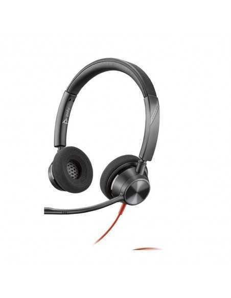 Auriculares poly estÃ©reo blackwire 3325 con certificación microsoft teams usb - c + conector de 35 mm + adaptador usb - c - a