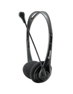 Auricular equip life microfono jack 3.5mm ( incluye adaptador 1 a 2 jacks ) negro