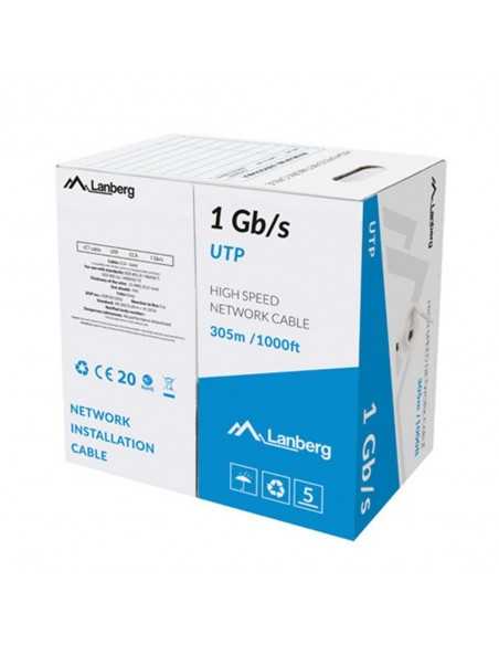 Bobina 1gb - s lanberg utp rj45 solido cca awg24 305m gris