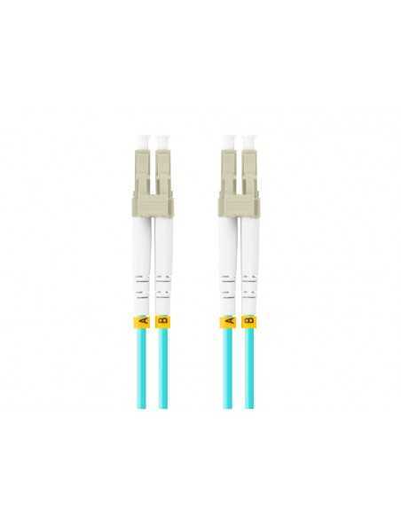 Latiguillo fibra optica lc - upc lanberg 1m multi duplex om3 50 - 125 lszh azul