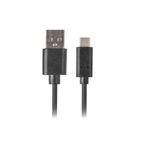 Cable usb lanberg 2.0 macho - usb tipo c macho quick charge 3.0 1m negro