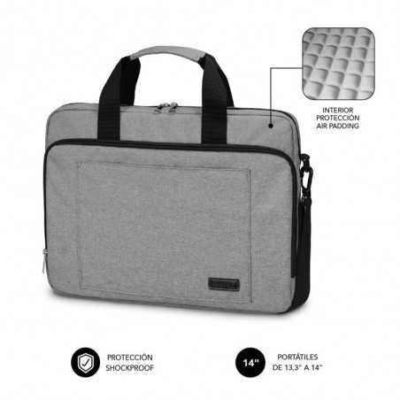 Maletin subblim air padding para portatil 13.3 pulgadas - 14 pulgadas gris