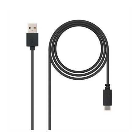 Cable usb tipo c a usb tipo a nanocable 0.5m - macho - macho - negro