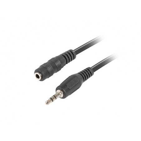 Cable estereo lanberg jack 3.5 mm macho - jack 3.5mm hembra 5m negro
