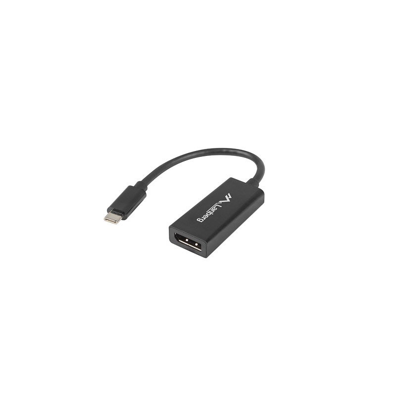Adaptador usb lanberg usb tipo c m 3.1 a displayport h 15cm negro