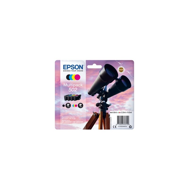Multipack tinta epson 502 c13t02v64010 negro cian magenta amarillo ink