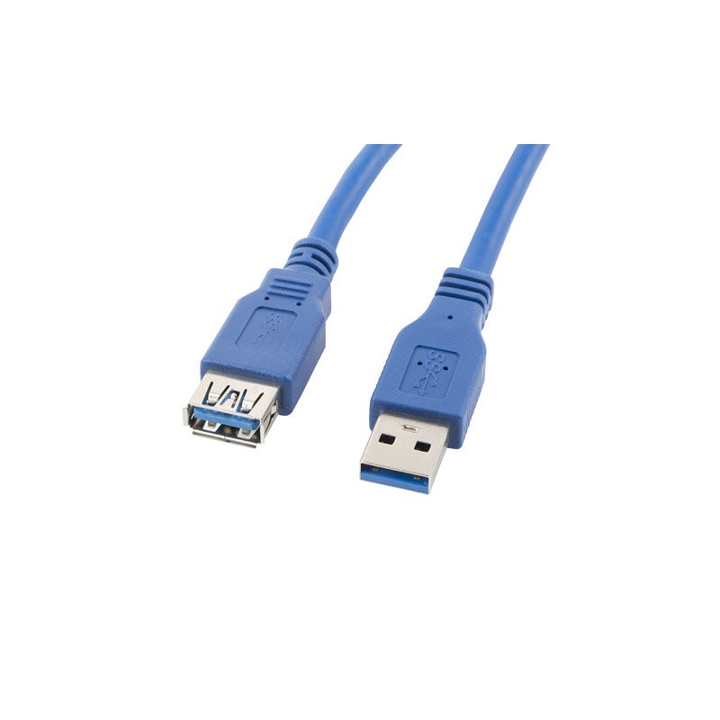 Cable alargador lanberg usb 3.0 macho hembra 1.8m azul