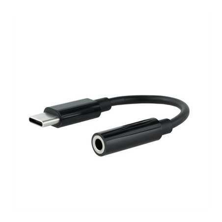 Cable adaptador usb tipo c a jack 3.5mm nanocable 0.11m - macho - hembra - negro