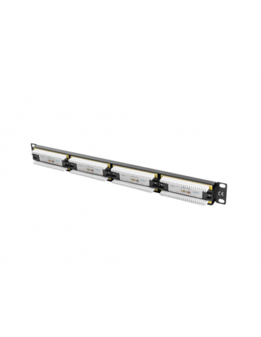 Patch panel lanberg cat.6 utp 24 puertos 1u cat.6 utp 19 pulgadas rack negro