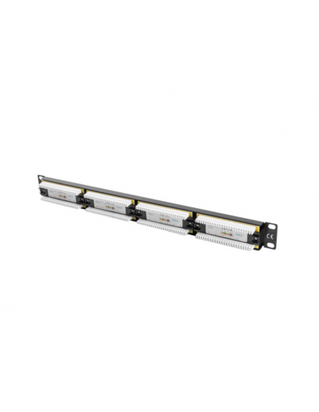 Patch panel lanberg cat.6 utp 24 puertos 1u cat.6 utp 19 pulgadas rack negro