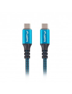 Cable usb tipo c lanberg 0.5m - macho - macho - negro - azul