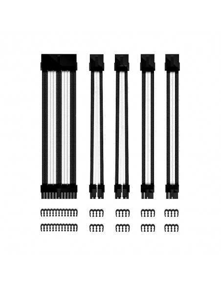 Kit de extension phoenix cables fuente de alimentacion 30cm 24 pines - 4 + 4 pines - 6 + 2 pines blanco y negro