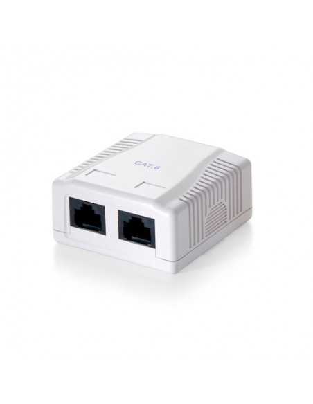 Roseta de superficie equip cat6 utp 2 puertos hembras rj45