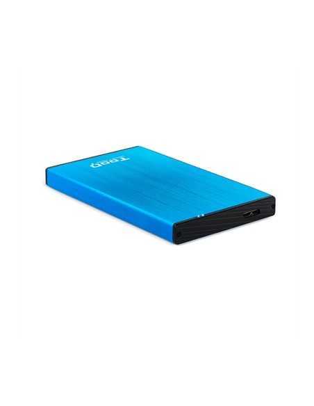 Caja externa tooq tqe - 2527bl para hdd 2.5 pulgadas 9.5mm sata 3 usb 3.0 - 3.1 azul