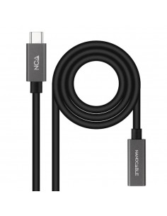 Cable usb tipo c nanocable 0.5m - macho - hembra - negro